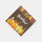 Erntepumpen und Herbstleaves Grenze dankbar Serviette (Ecke)