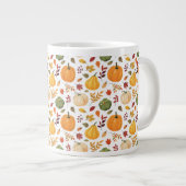 Erntepumpen und Herbstleaves Muster Jumbo-Tasse (Vorderseite Rechts)