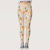 Erntepumpen und Herbstleaves Muster Leggings (Vorderseite)