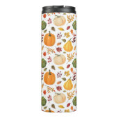 Erntepumpen und Herbstleaves Muster Thermosbecher (Rückseite)