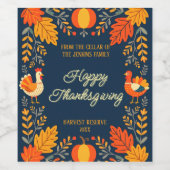 Erntereserve Herbst Türkei Erntedank Weinetikett (Einzelnes Label)