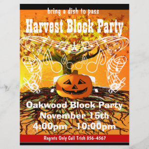 Erntet Blockparty-Veranstaltung oder Herbstveranst Flyer