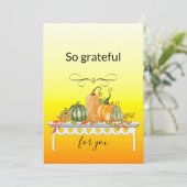 Erntetisch Erntedank Feiertagskarte (Stehend Vorderseite)