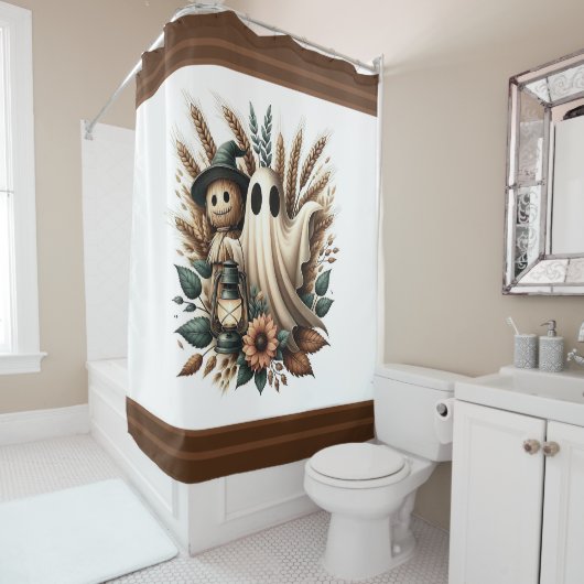 Ernteunternehmen - Laternenfeuer & Herbstgeist Duschvorhang (Beispiel)