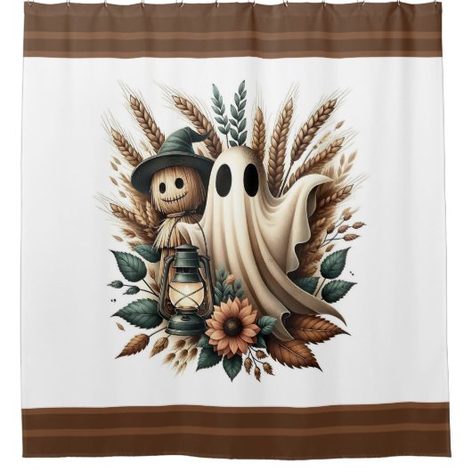 Ernteunternehmen - Laternenfeuer & Herbstgeist Duschvorhang (Vorderseite)