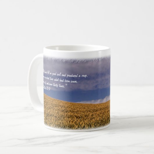Ernteversprechen Inspirationische Tasse (Vorderseite Links)