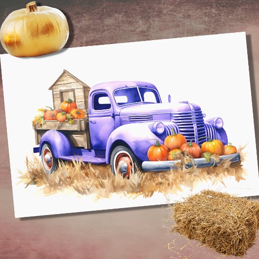Erntewagen gefüllt mit Pumpkins 2 Decoupage Paper Seidenpapier