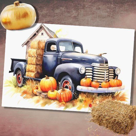 Erntewagen gefüllt mit Pumpkins 6 Decoupage Paper Seidenpapier