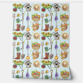 Erntewerkzeuge Obst und Blume Tapete