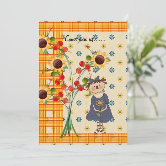 Erntezeit Ansammlung Einladung (Stehend Vorderseite)