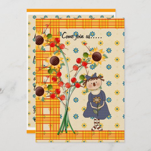 Erntezeit Ansammlung Einladung (Vorne/Hinten)