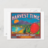 Erntezeit Apple Label - Yakima, WA Postkarte (Vorne/Hinten)