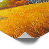 Erntezeit: Eine Landschaft mit einem Berg Poster (Ecke)