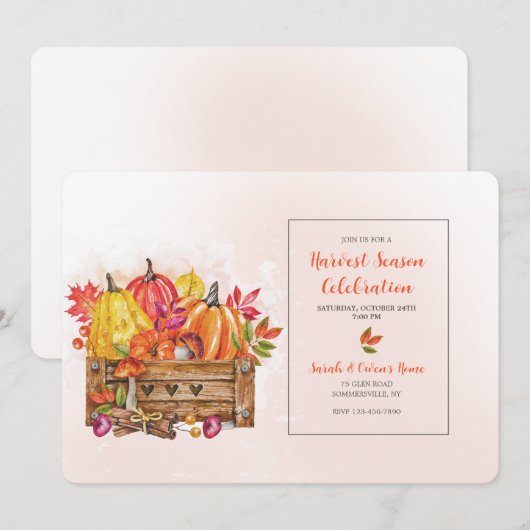 Erntezeit Einladung (Vorne/Hinten)