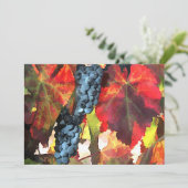 Erntezeit Trauben und Blätter Einladung (Stehend Vorderseite)