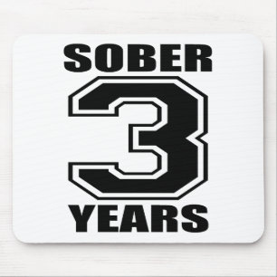 Ernüchtern Sie 3 Jahre Schwarz-auf Weiß Mousepad