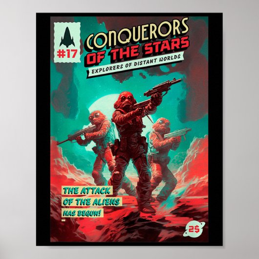 Eroberer der Sterne - Retro Comic Buchübersicht G Poster (Vorne)