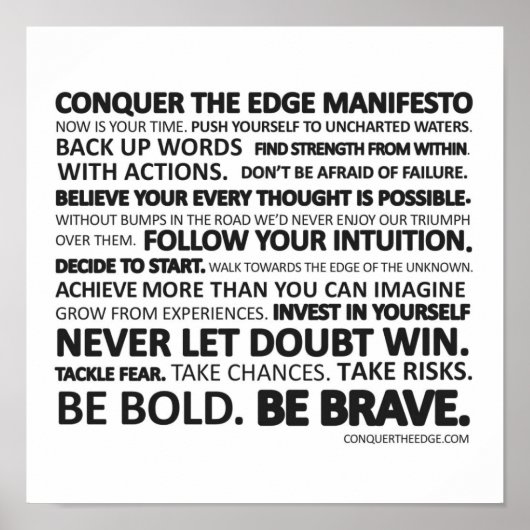 Erobern Sie das Kantenmanifest Poster (Vorne)