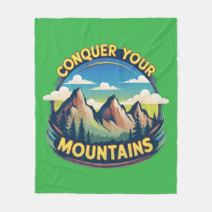 Erobern Sie Ihre Berge - Motivierend T-SH Fleecedecke