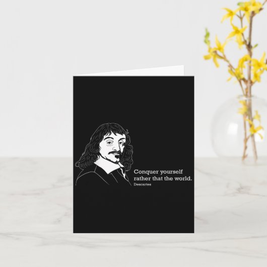 Erobern Sie Ihre Philosophie Zitat Rene Descartes Karte (Gelbe Blume)