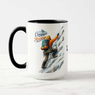 Erobern Sie Mountain Adventure Inspirational Leben Tasse