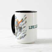 Erobern Sie Mountain Adventure Inspirational Leben Tasse (Vorderseite Links)