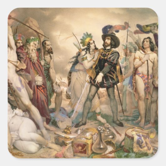 Eroberung Mexikos Quadratischer Aufkleber (Vorderseite)