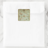 Eroberung Mexikos und Perus Quadratischer Aufkleber (Tasche)