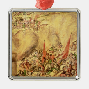 Eroberung von Mexiko: das Spanierzurückziehen Silbernes Ornament