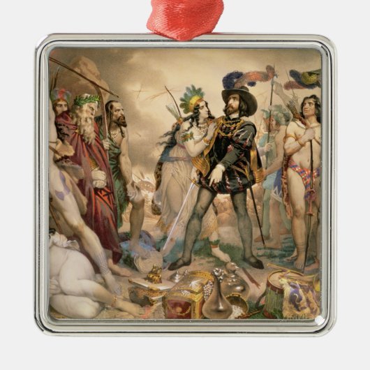 Eroberung von Mexiko Silbernes Ornament (Vorne)