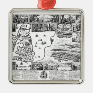 Eroberungen von Gustavus II Adolphus Silbernes Ornament