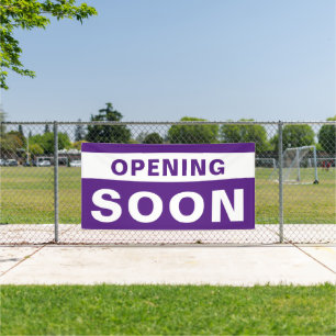 Eröffnung bald Business Violet Weiß große Außenanl Banner