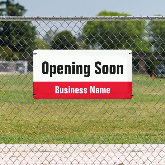 Eröffnung bald Red Black and White Business Banner (InSitu)