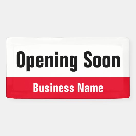 Eröffnung bald Red Black and White Business Banner (Horizontal)