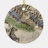 Eröffnung dem Kampf des Little Big Horn (Tinte Keramikornament (Vorne)