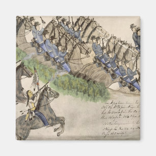 Eröffnung dem Kampf des Little Big Horn (Tinte Magnet