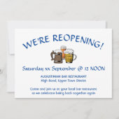 ERÖFFNUNG DER Bar-Wiedersehen Anpassbare DEEP-BLAU Einladung (Vorderseite)