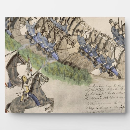 Eröffnung der Schlacht am kleinen großen Horn (Tin Fotoplatte (Vorderseite)