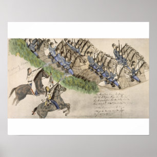 Eröffnung der Schlacht am kleinen großen Horn (Tin Poster