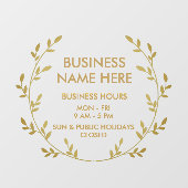 Eröffnung des Gold Wreath Business Store Fensteraufkleber (Blatt)
