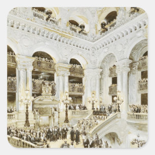 Eröffnung des Opernhauses Paris Quadratischer Aufkleber