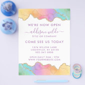 Eröffnung des Rainbow and Gold Watercolor Agate Bu Flyer (Einzeln)