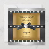 Eröffnung des Unternehmens formales schwarzes Gold Einladung (Rückseite)