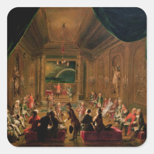 Eröffnungsfeier in einer Wiener Masonischen Quadratischer Aufkleber