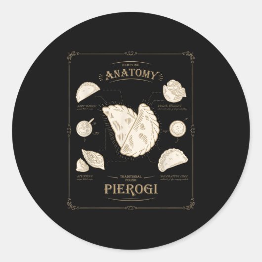 Erogi Dumpling Anatomy Unique Lish Recipe Tee, Per Runder Aufkleber (Vorderseite)