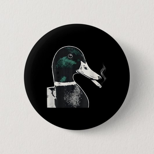 Erpel-Raucher-Zigaretten-Meme Lustige Erpel-Ente Button (Vorderseite)