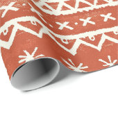 erracotta Tribal Muster Feiertag Weihnachten Geschenkpapier (Rolleneckpunkt)