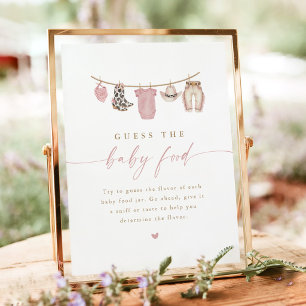 Errate das Babynahrung Kuhmädchen-Baby-Party-Schil Poster
