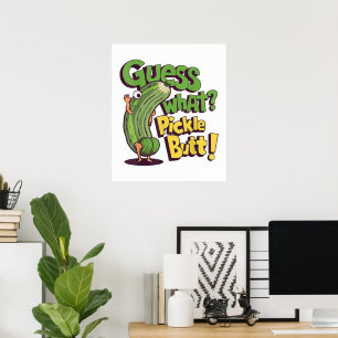 Errate was_ Gurkenpopo! Lustige Gurke Poster