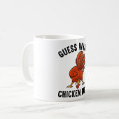 Errate was Hühnerhintern Lustiger Hahn Kaffeetasse (Vorderseite Links)